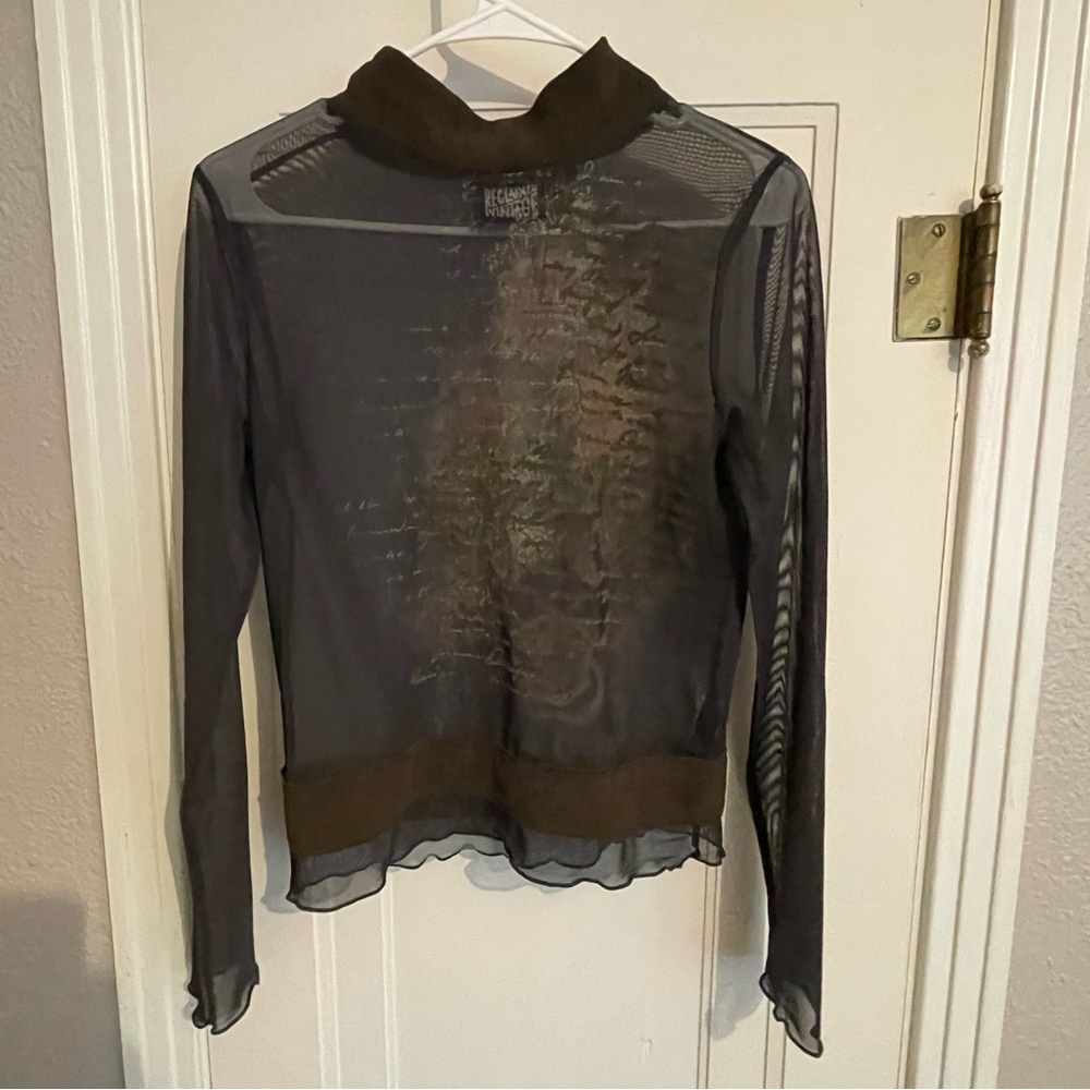 Reclaimed Vintage Mock Neck Mesh Top